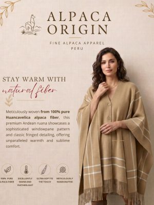 Premium 100% Alpaca Fiber Ruana
