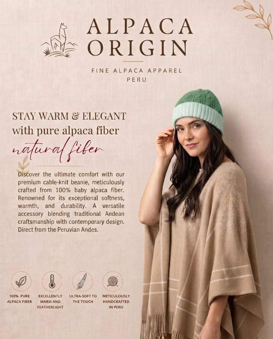 Luxury Alpaca Beanie – Sage & Mint